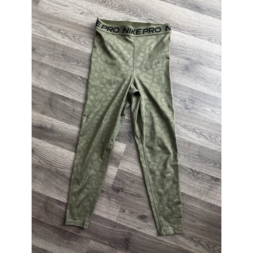 Women's Y2K Nike Pro Dri Fit Cheetah Print Athletic Leggings Size‎ M 0498
